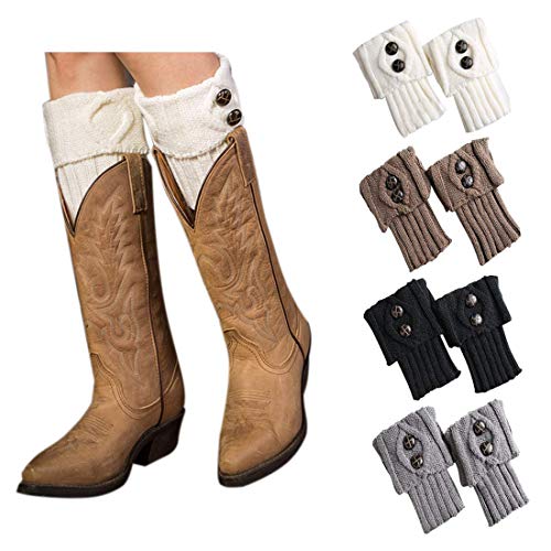 Bestjybt Womens Short Boots Socks Crochet Knitted Boot Cuffs Leg Warmers Socks (Multicolor I)