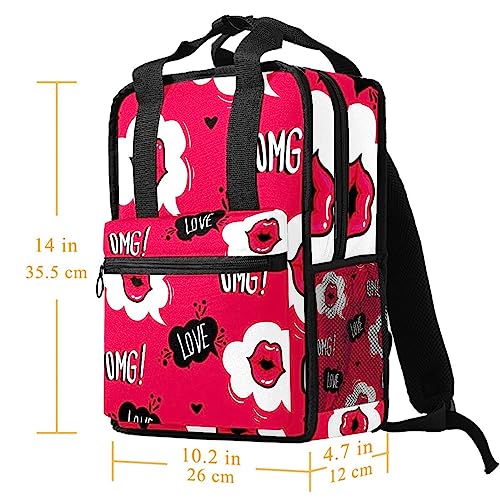 Sac à dos filles pour le collège et les sorties de week-end rouge
