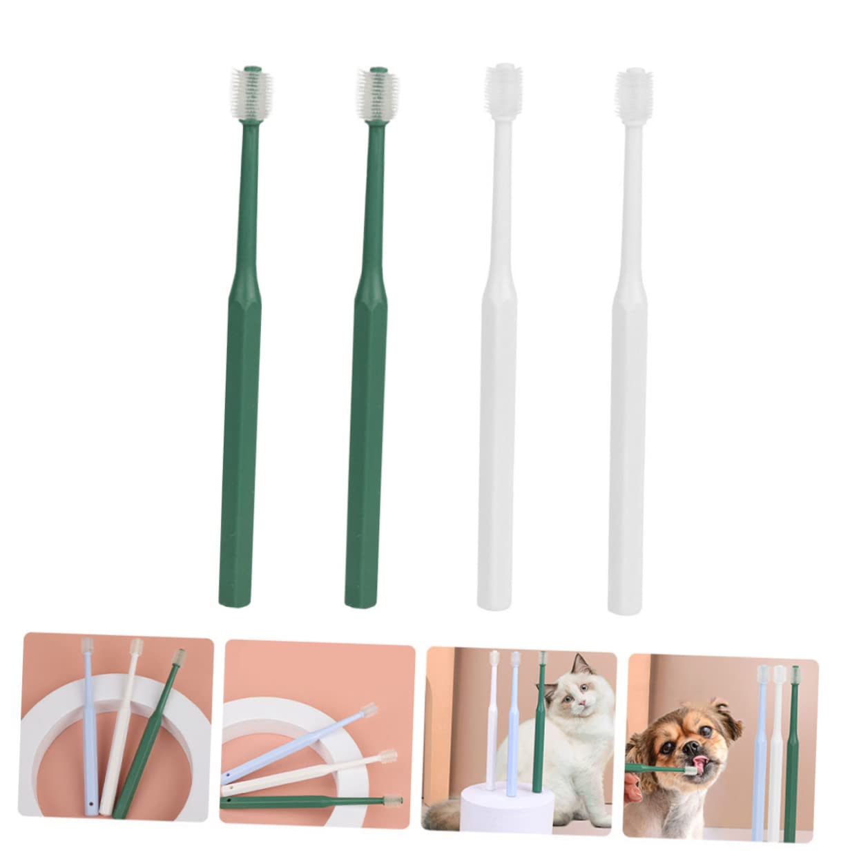 minkissy 8 Pz spazzolino setola morbida spazzola da masticare per cani prodotti per la pulizia da viaggio cucciolo spazzolini da denti portatile forniture viaggiare plastica
