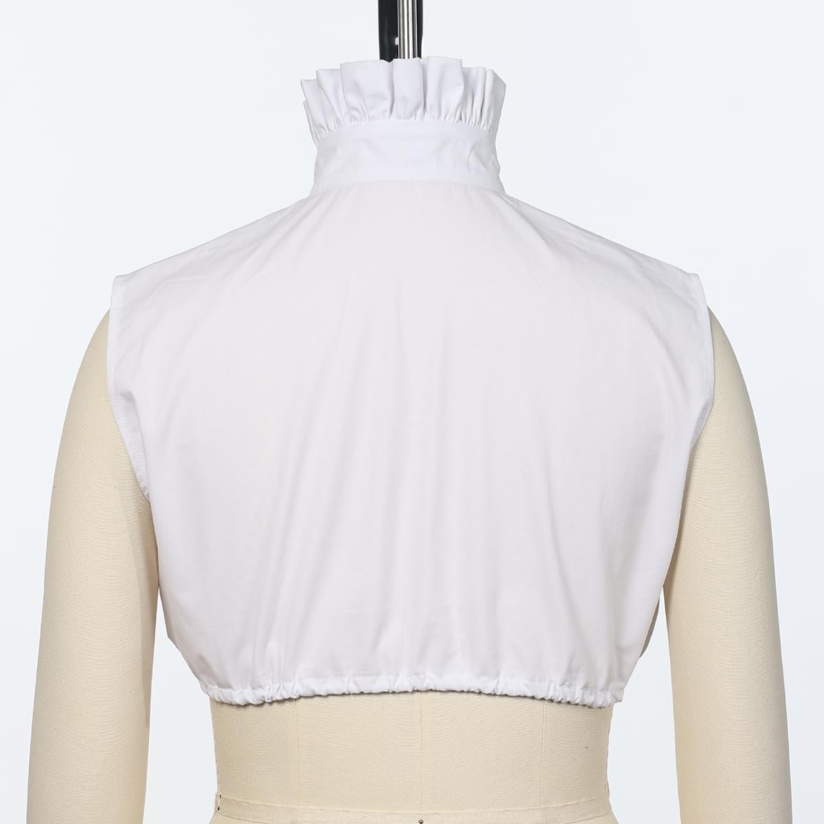 Women Cotton Shirts Ruffle Collar, Victorian High Neck Faux Collars Detachable Mock Blouse for Dress Costume - Image 3