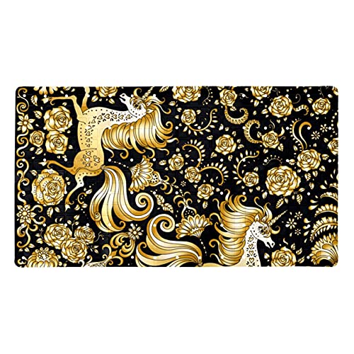 Tapis de bain antidérapant enfant et senior licorne dorée