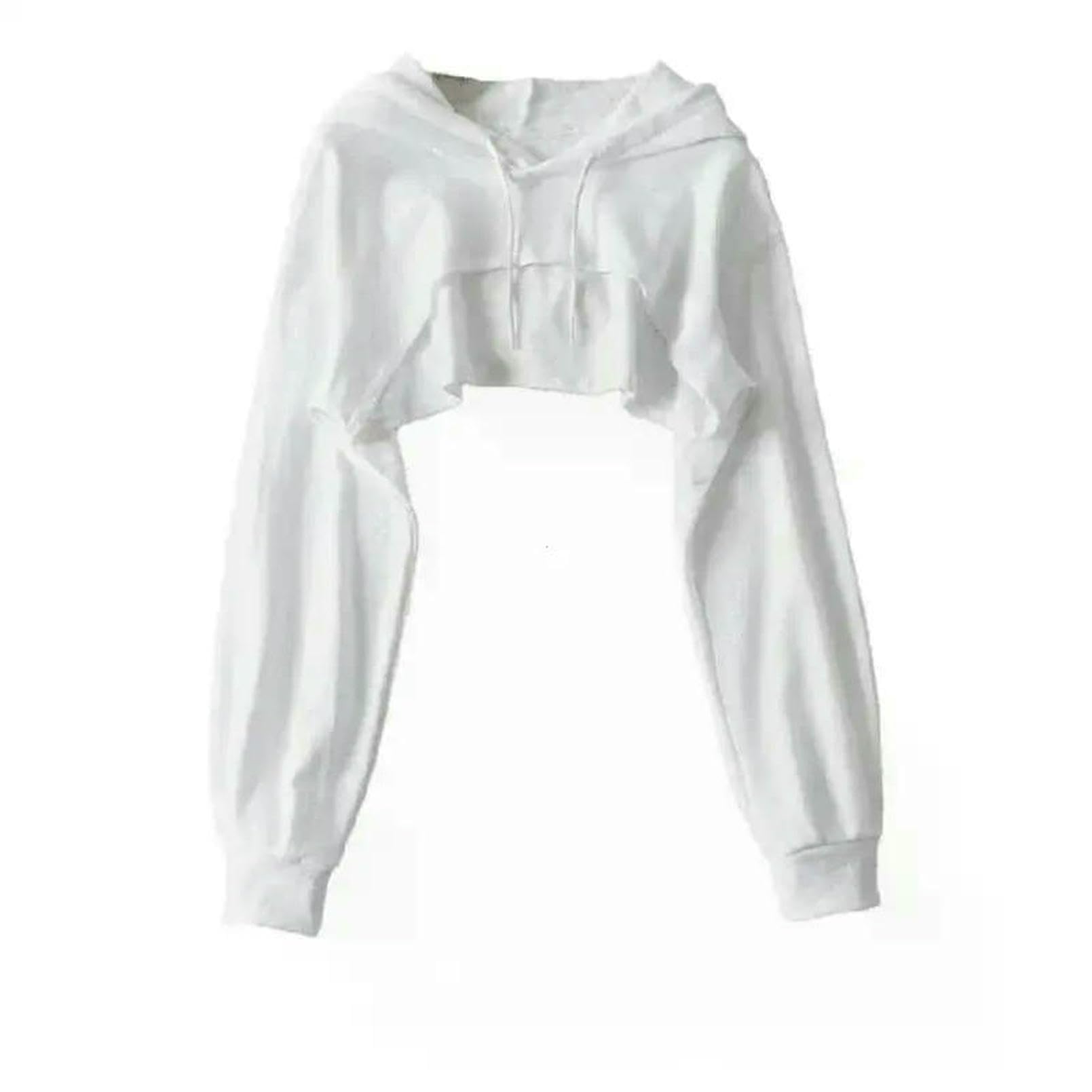 Bluza z kapturem Kobieca Osobowość Nieregularne Crop Ultra Krótki Styl Długi Rękaw Top Drop Shipping Bluza Y2k Ubrania