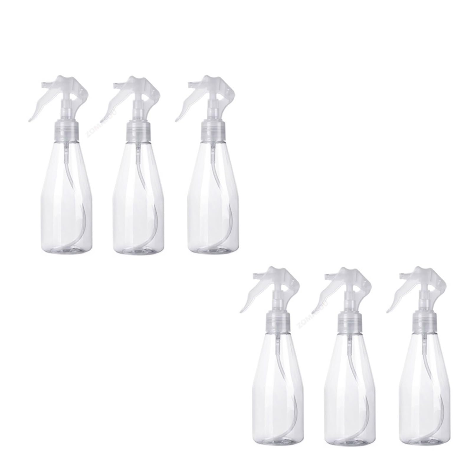 Pulverizador Agua Botella pulverizadora de plástico de 200 ml, transparente, recargable, con gatillo, atomizador for jardinería, cocina, cuidado del cabello.(200ml 6pcs)