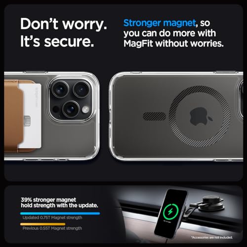 Image of Spigen for iPhone 15 Pro Max Case, Ultra Hybrid MagFit [Anti-Yellowing] [Compatible with Magsafe] - Carbon Fiber