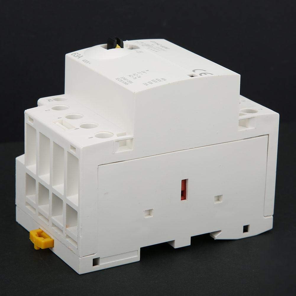 Contacteur Jour Nuit Chauffe Eau Contacteur AC 4P 25A 220V Pour Montage Sur Rail DIN - Commutateur Manuel, 2NO 2NC - Silencieux Et économe En énergie