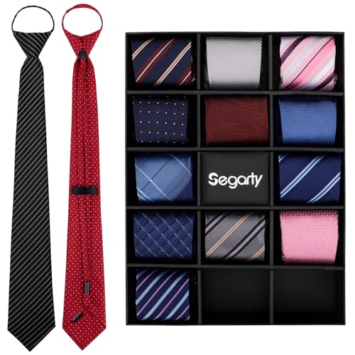 Segarty Men's Neckties Set, 14 Pcs Extra Long Striped Pretied