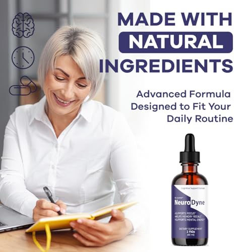 Image of NeuroDyne - Official NeuroDyne Drops Supplement Brain Support Advanced Formula, Neuro Dyne Liquid Premium All Natural Cognitive Focus Nerve Support for Health Wellness, 1 Bottle for 1 Month