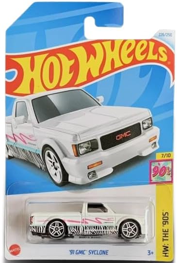 Hot Wheels 91 GMC Syclone (White), The '90s 7/10, 1:64 Scale