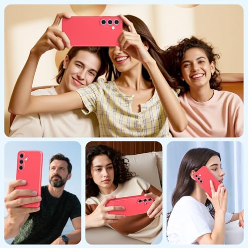 Meifei Magnetic Phone Case for Samsung Galaxy S25 Plus 5G 6.7" inch Liquid Silicone Soft Rubber Durable, Drop-Resistant, Slim, Solid Color, 2025 Support for Magsafe SM-S936U, SM-S936U1, Peach Pink by Meifei - Image 3