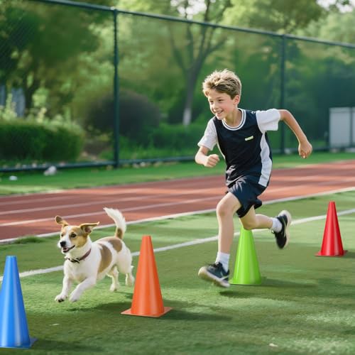 ZKNDRHJO 12 Inch Durable Cones,24pcs Versatile Plastic Traffic Cones and Soccer Cones for Sports Training,Agility Drills,Parking Safety,Basketball Training,Football Training.