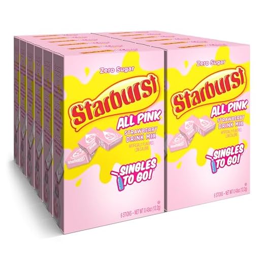 Starburst Singles To Go Powdered Drink Mix, All Pink Strawberry, 12 Boxes with 6 Packets Each - 72 Total Servings, Sugar-Free Drink Powder, Just Add Water, 6 Count (Pack of 12)