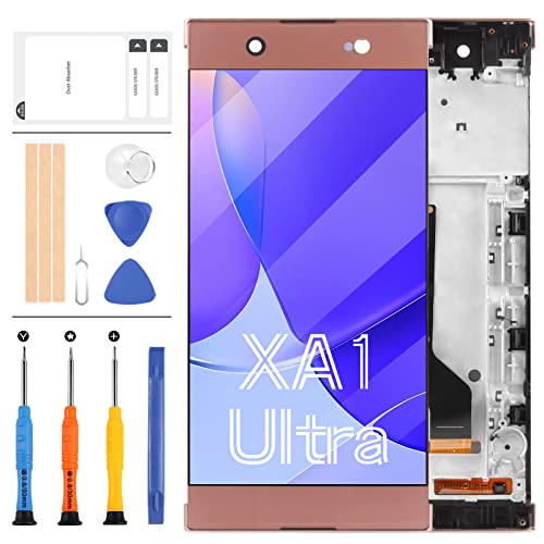 LADYSON Écran tactile LCD de rechange pour Sony Xperia XA1 Ultra C7 G3221 G3212 G3223 G3226 avec kit de réparation et outils gratuits (rose)