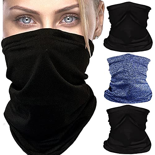 Reusable Neck Gaiter with Filter Insert, Fashionable Cooling Face Covering Bandanas with Adjustable Snaps