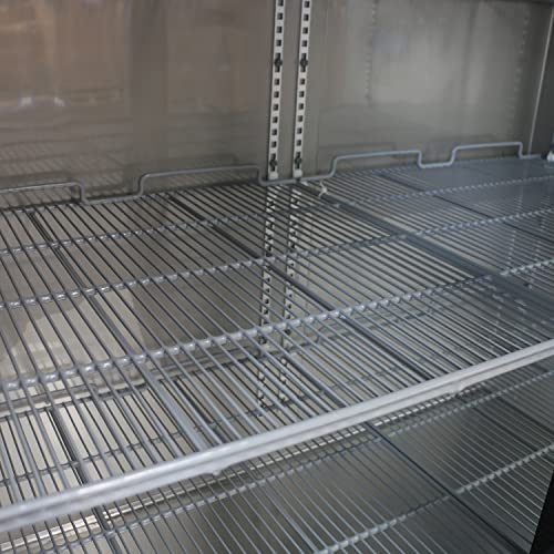 Duura Dur2G Reach-In Refrigerator Commercial Freestanding With Double Glass Doors And 6 Poly Coated Shelves Programmable Automatic Defrost And Swivel Casters, 49-Cu.ft, Metallic #TOP2