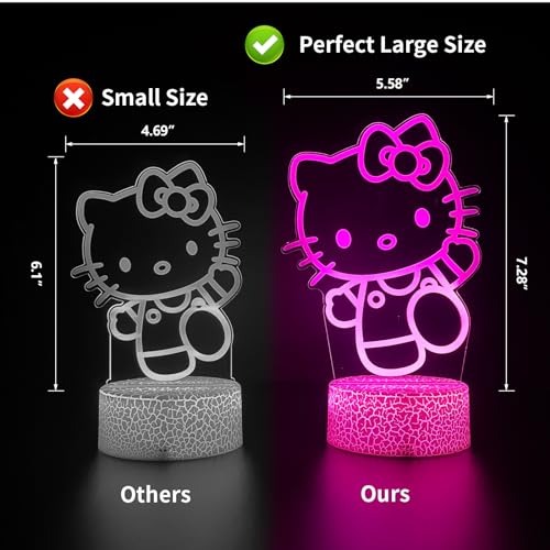 cat night light cute night light - anime charater 16 color change decor kitty lamp with remote dim timerkids gifts for christmas birthdaynursery baby
