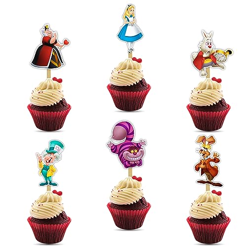 "Alice in Wondrland Cupcake Topper – Whimsical Birthday Party Dec...