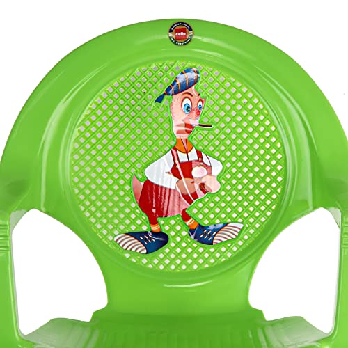 Image of Cello New Tulip Comfortable Kids Chair with Backrest for Study Chair|Play|Dining Room|Bedroom|Kids Room|Living Room|Indoor-Outdoor|Dust Free|100% Polypropylene Stackable Chairs, Green