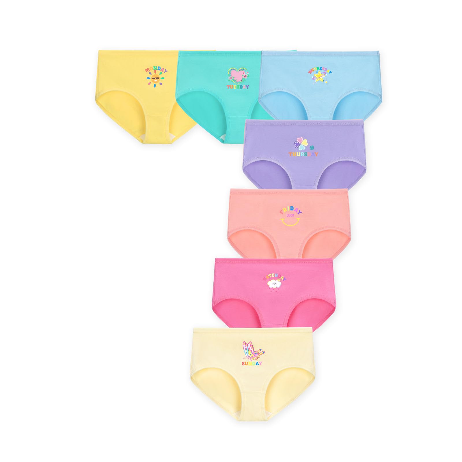 WELAKEN Girls Underwear Tag-Free Soft Cotton Panties Briefs for Toddlers Kids 7-Pack