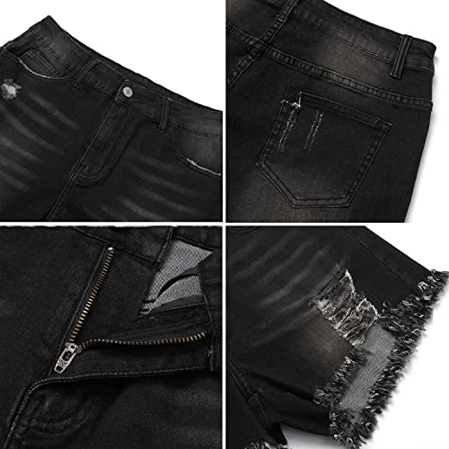 Image of CHICZONE Womens Mid-High Waisted Stretchy Denim Jean Shorts