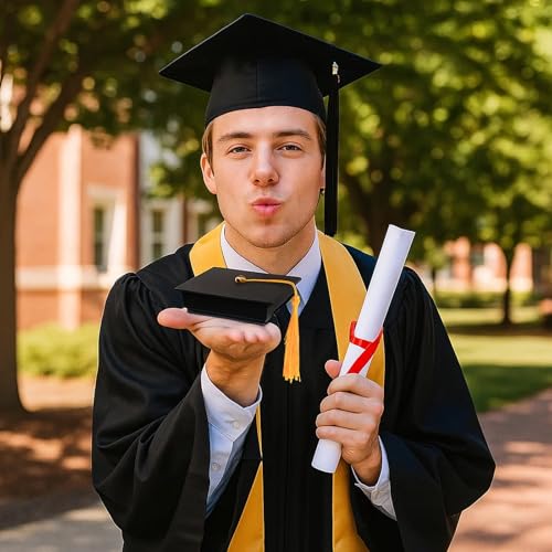 BbiuRer 3 Stück Graduation Deko, Faltfreie Direkte Verwendung, Abschluss Geschenk Schüler, Graduation Hat, Abschluss Geschenk, Geschenkbox Für Abschlussfeiern Verpacken Süßigkeiten Schokolade