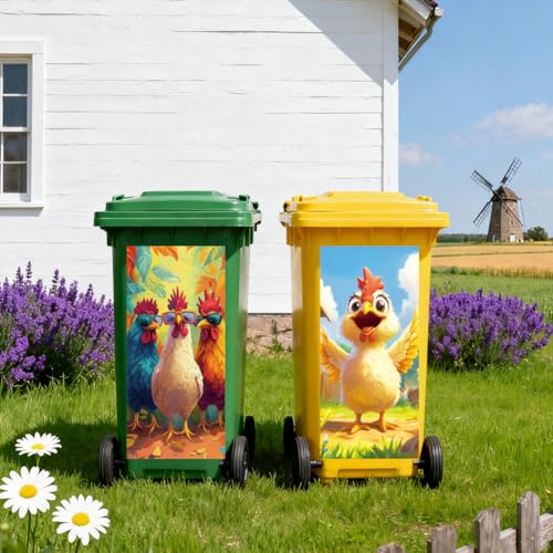 Autocollants pour poubelles à roulettes extérieur Peacoblue - 5