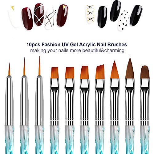 MWOOT 10 Stück Nailart Pinsel, Nagelkunst Zeichnen Nagelpinsel, Nageldesign Linien Pinselset für Gelnägel, Nagel-Beauty… – Bild 3