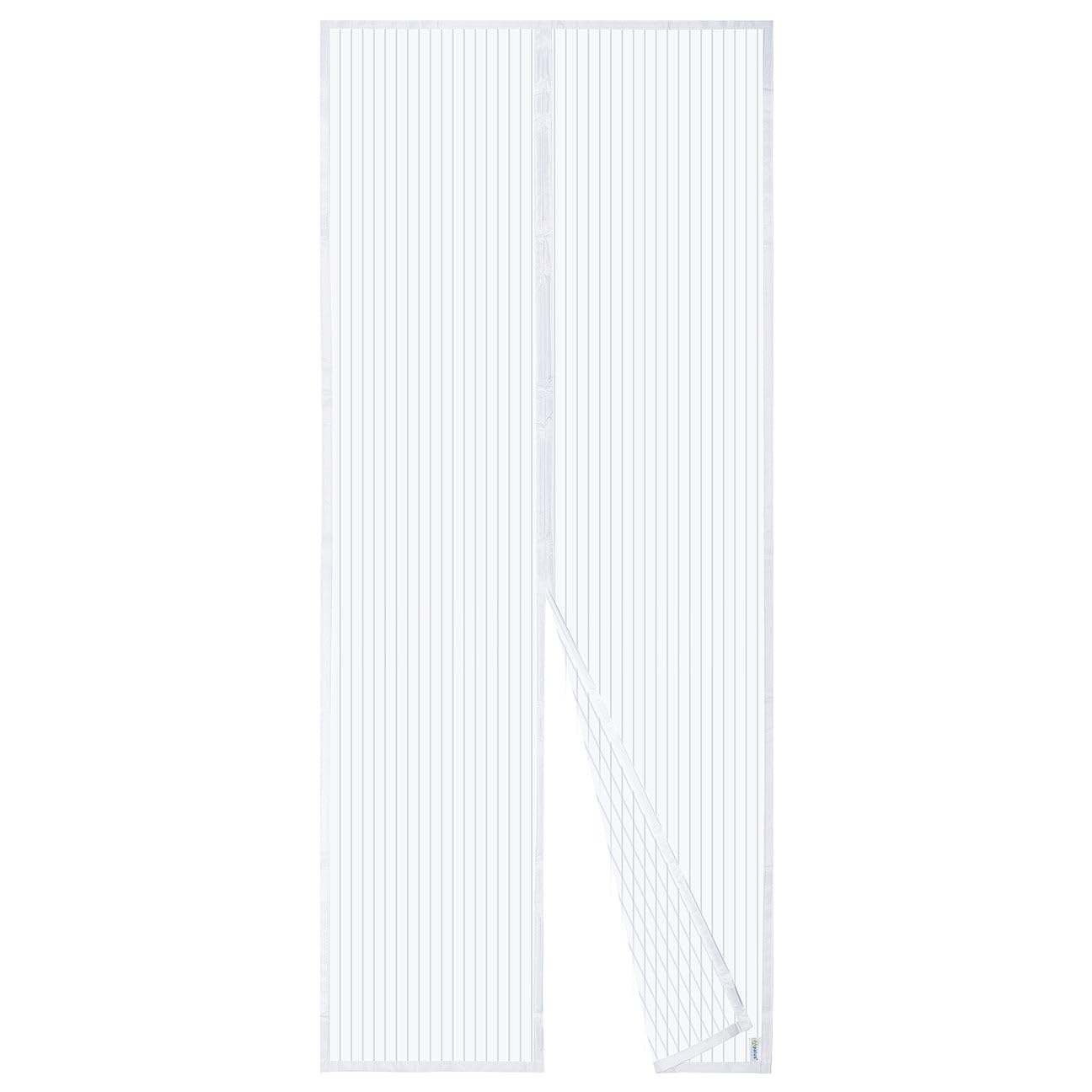 Mosquitera magnética para puerta de Apalus, cortina de malla, junta magnética de arriba a abajo con cierre automático, mantiene el aire fresco en el interior (100 x 210 cm, blanco)