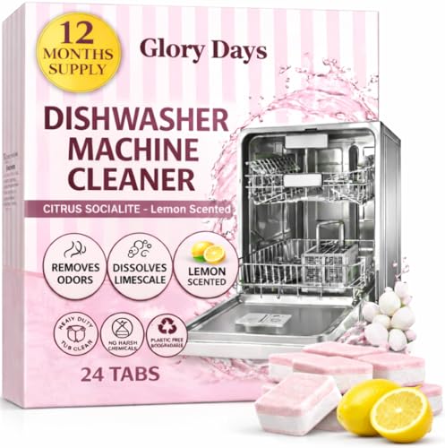 Lemon Citrus Dishwasher Cleaner & Deodorizer Tablets, 1 Year