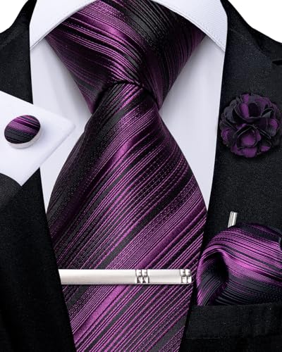 Image of DiBanGu Silk Zipper Ties for Men, Formal Pre-tied Necktie