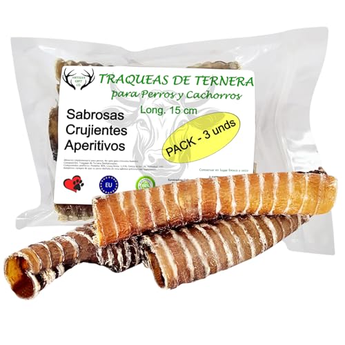 ARTISAN GIFT CO Tráqueas para Perros – Snacks Naturales deshidratados – Tráqueas de Ternera Perro (150 g, Tráqueas de Vaca)
