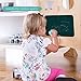 Guidecraft Kitchen Helper Stool with 2 Keepers - Double Wide: Adjustable Height Counter Step Stool for Kids, Children Furniture