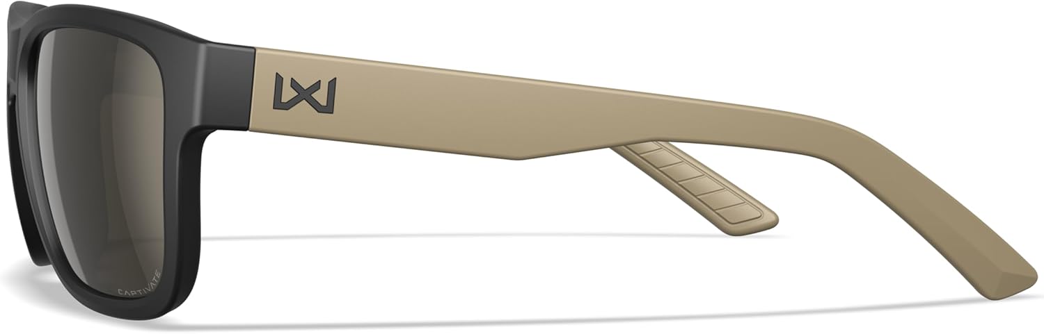 Wiley X Ovation Captivate Sunglasses, Safety Glasses for Men and Women, UV Eye Protection for Shooting, Fishing, Biking, and Extreme Sports, Matte Black & Tan Frames, Tungsten Mirror Tinted Lenses - Image 5