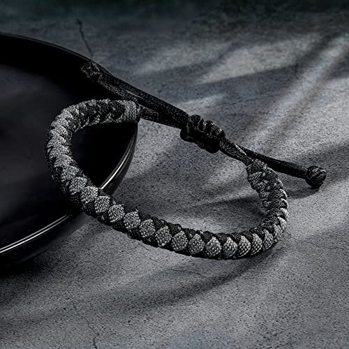 Jendear Shine Paracord Bracelet For Men, Hand Braided Rope Bracelet Waterproof Adjustable, Sailing Surfing Outdoor Hiking #TOP4