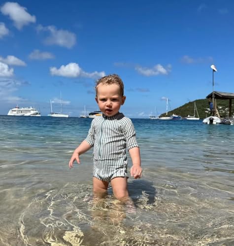 Boys One Piece Swimsuit Whale Dolphin Bathing Suit Zipper Rash Guard Kid Short Sleeve Swimwear Shark Beach Wear UPF50+4