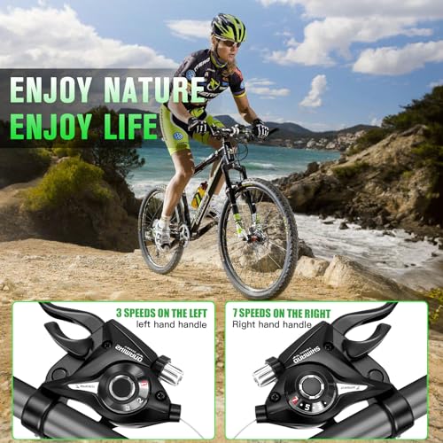 mycheng Conjunto de alavancas de freio de mudança de marcha de 21 velocidades 3x7 para mountain bike