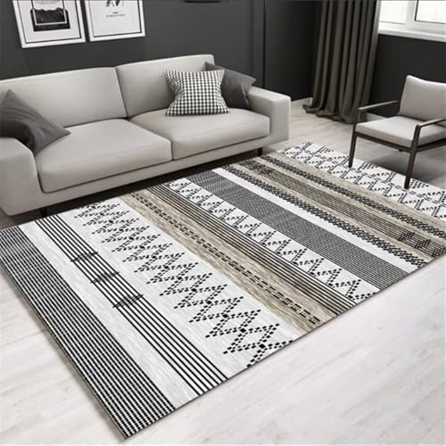 Descente de lit gris et noir pour chambre ado tapis design salon 50x80 - 2