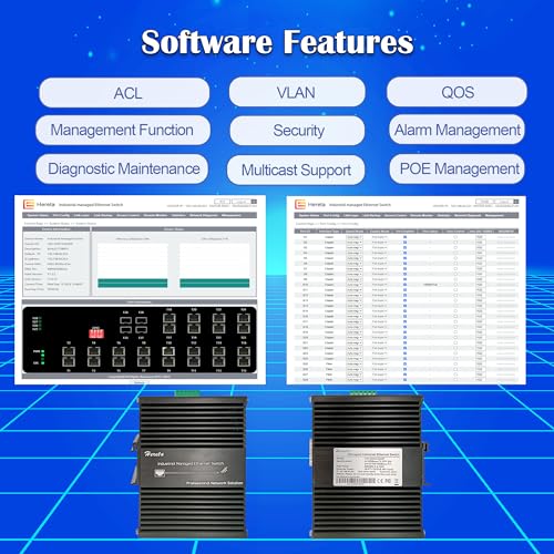 Image of 24 Port PoE L2+ Managed Gigabit Ethernet Switch with 4 SFP Slots, Industrial Hardened Network Fiber Switch Support 48~57VDC,6KV Lightning Protection,-40F to 176F Wide Operating Temperature