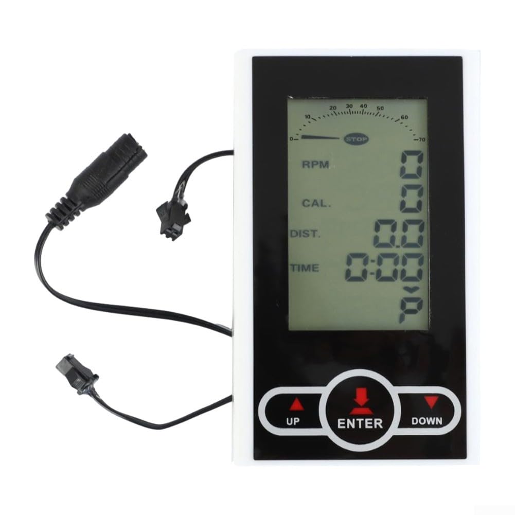 Oniissy Tachimetro bianco per cyclette, ricambio per computer da bicicletta, monitor fisso con frequenza cardiaca 13,7 x 7,9 cm