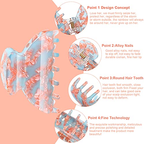 6 Pieces Medium Hair Claw Clips For Thin Hair 2.6 Inch Tortoise Shell Hair Clip Banana Clips Jaw Clips French Style Barrettes Hair Clip Accessories For Women Girls(Cute Patterns) #TOP2