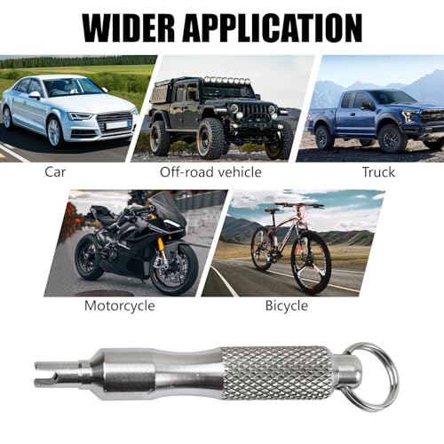 Image of Valve Core Removal Tool, Stainless Steel Tire Valve Core Removal Tool, Portable Tire Valve Stem Tool, Valve Stem Core Replacement Tool for Car Truck Bicycle Tire Repair Install