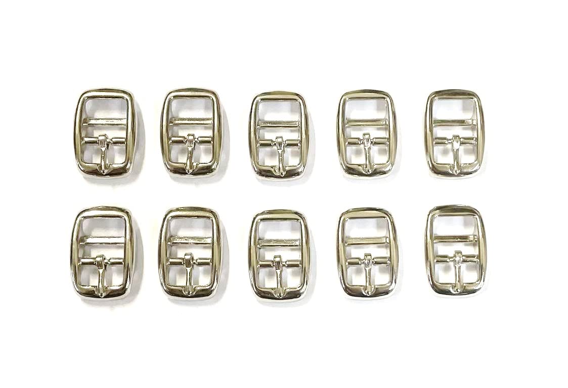 Nickel Plated Nickle Plated Caveson Buckles X10 For 13Mm Pet Collars, Webbings, Leather, Belts, Bags, Straps Etc (13Mm X10)