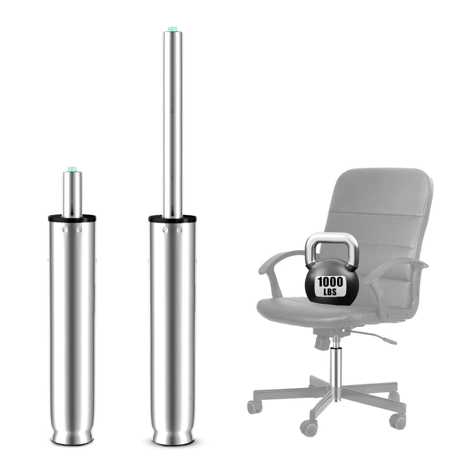 Photo 1 of 11 Inches-17 Inches Office Chair Gas Lift Cylinder Replacement, Tall Chair Cylinder 5.5" Stroke, Hydraulic Pneumatic Shock Piston, Heavy Duty, Fit for Most Office Chairs, Class 4 (Polished Steel)