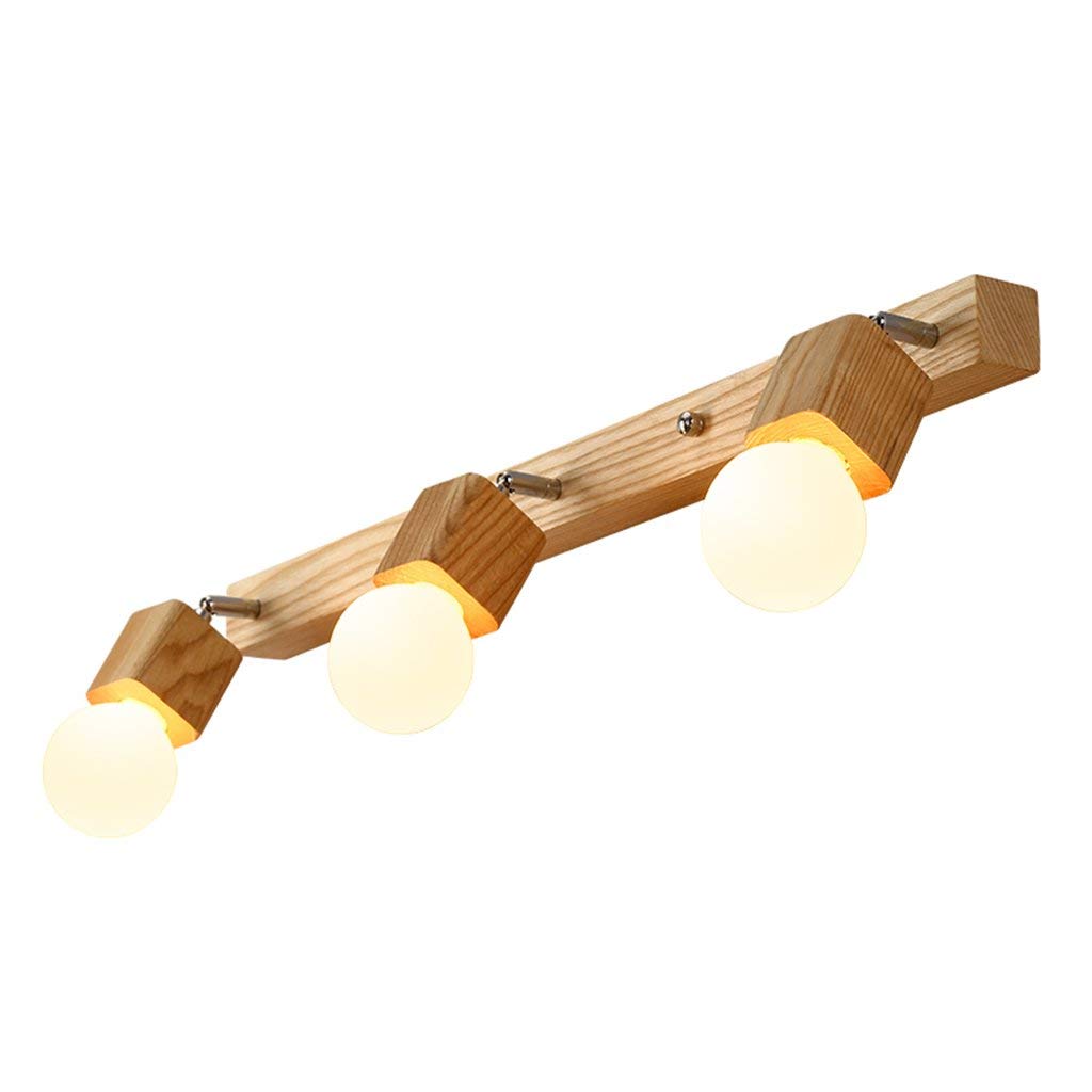 FZQSXAZU Wooden LED Bathroom Mirror Light - Simple Makeup Wall Lamp Front Lighting for Vani Slish Illuminat Home Decor Modern Wall-Mounted Design