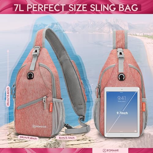 ZOMAKE Sling Bag,Small Crossbody Sling Backpack Shoulder Daypack for Travel - image 4