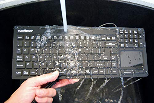 Wetkeys "Touchpad Plus Professional-Grade Rigid Silicone Waterproof Keyboard With Touchpad (Usb) (Black) | Kbwkrc106T-Bk #TOP6