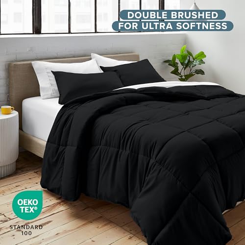 Image of Bare Home Comforter Set - Full Size - Goose Down Alternative - Ultra-Soft - Premium 1800 Series - All Season Warmth (Full, Black)