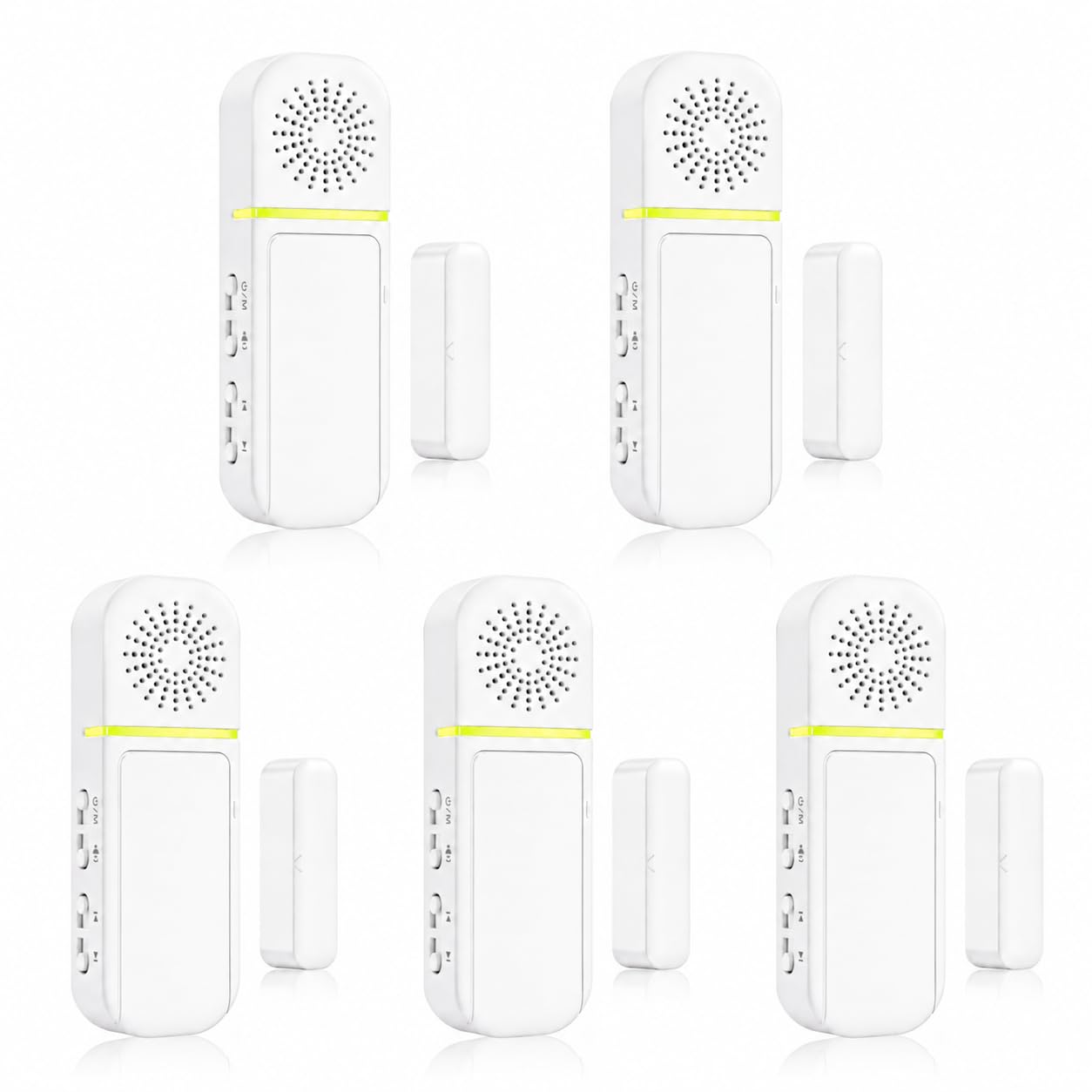 Door Alarms/Chimes When Opened, Instant or Delay (30s/1/2 Min), 5 Sensor