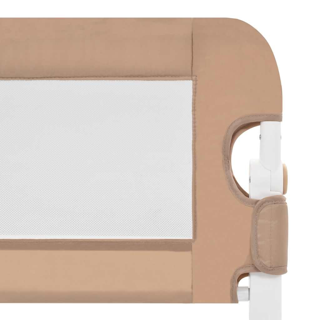 Kleinkind-Bettschutzgitter Taupe klappbar 102x42 cm aus Polyester, höhenverstellbar mit atmungsaktivem Netzgewebe für Kinderbett und Elternbett, ideal als Rausfallschutz und Absturzsicherung
