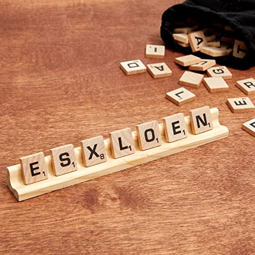 Bright Creations 12 Pack Wooden Rack For Letter Tiles, Compatible With Scrabble Tiles, Replacement Game Tray Pieces, And Wooden Tile Holders For Crafts (7.5 X 0.75 X 0.85 Inches) #TOP2