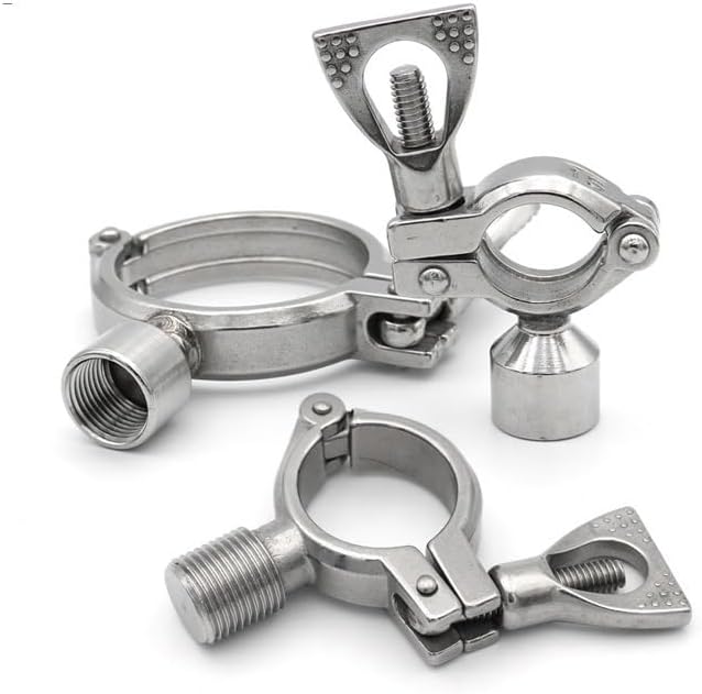 Pipe Holder Clamp Clips Support Tube Hanger Bracket 304 Stainless Steel 1/2" Male Female Thread OD19 25 38 51 63 76 102mm(Male,Pipe OD 76MM_SS304)